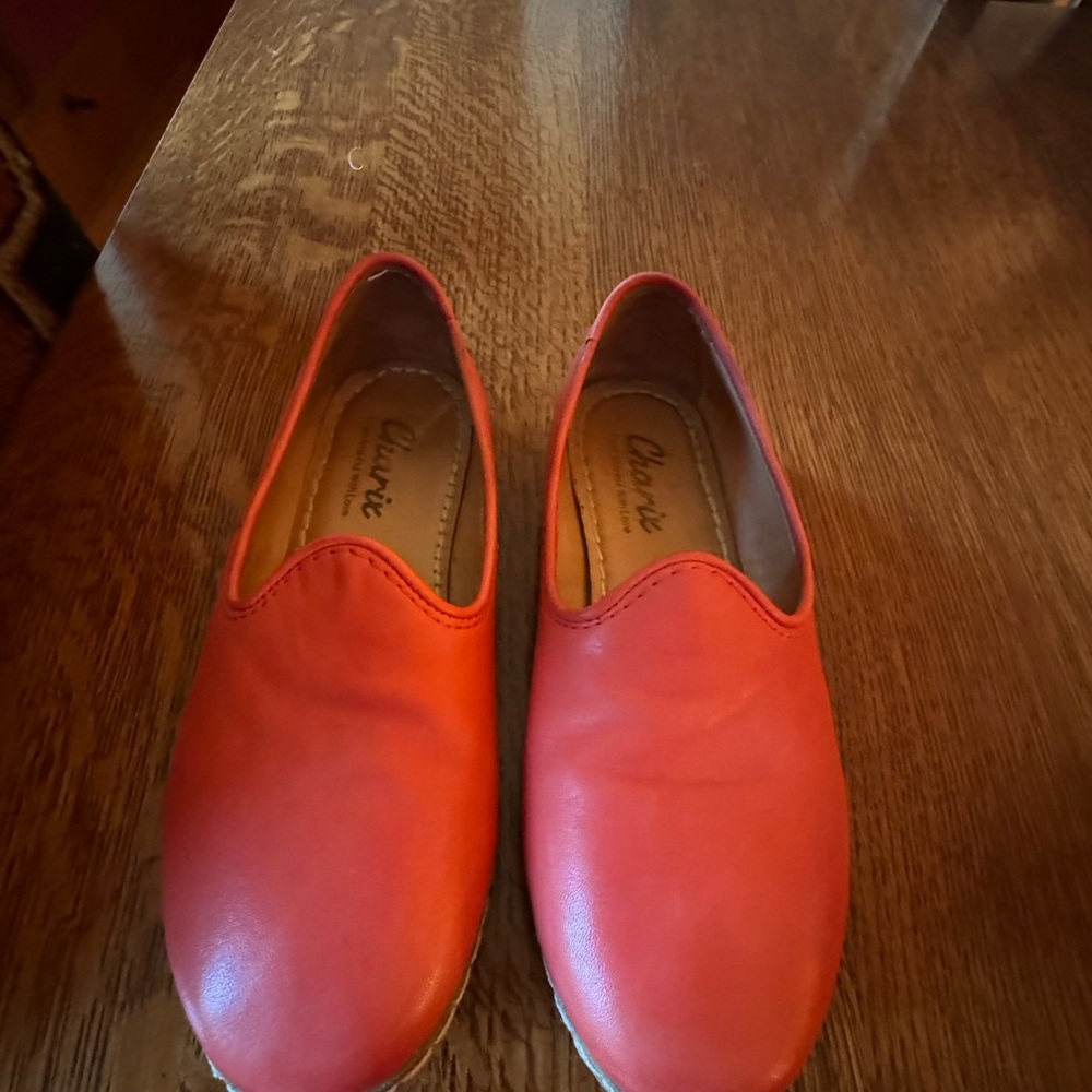 Orange CHARIX loafers  37.5. US Size 7.5 EUC Sabah style